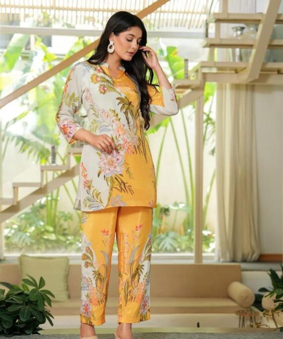 Stylish pure crepe co-ord set