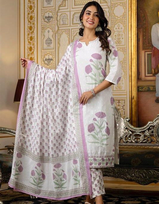 Cotton printed set with lining