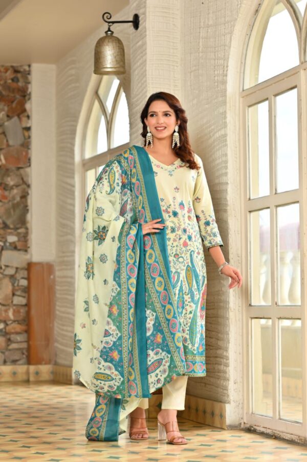 Cotton Kurti with Pant and Dupatta