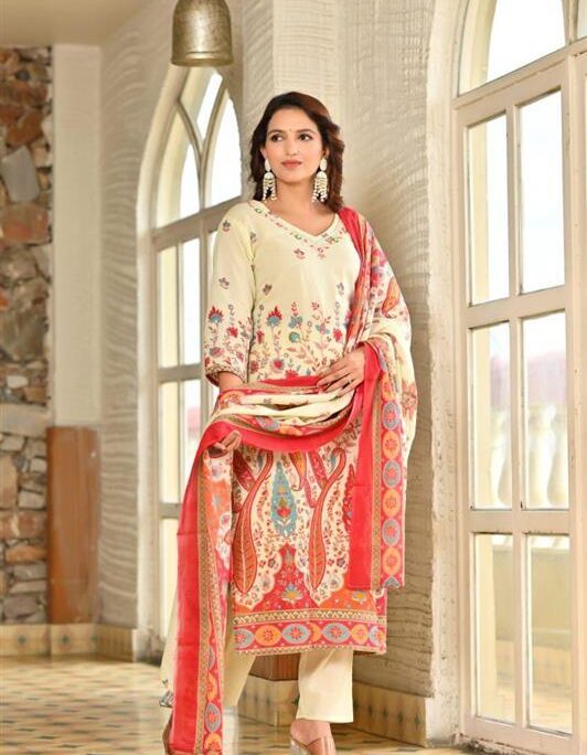 Cotton Kurti with Pant and Dupatta